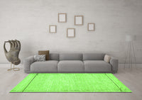 Machine Washable Solid Green Modern Rug, wshcon286grn