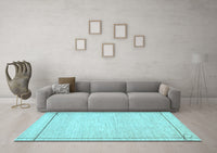 Machine Washable Solid Light Blue Modern Rug, wshcon286lblu