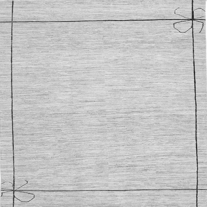 Round Machine Washable Solid Gray Modern Rug, wshcon286gry