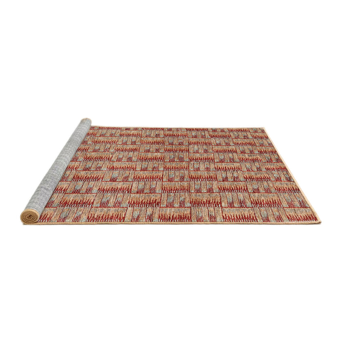 Serging Thickness of Machine Washable Contemporary Red Rug, wshcon287