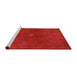 Serging Thickness of Machine Washable Contemporary Neon Red Rug, wshcon2870