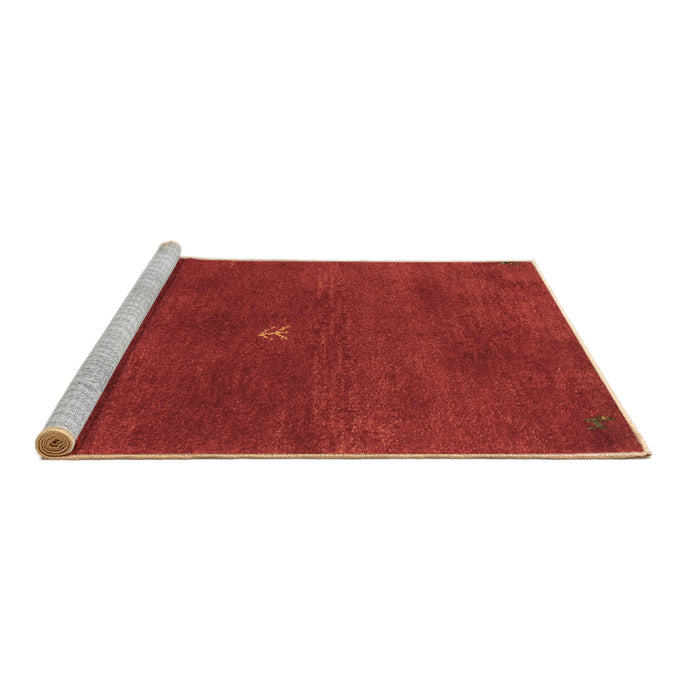 Sideview of Machine Washable Abstract Brown Contemporary Rug, wshcon2870brn