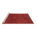 Sideview of Machine Washable Abstract Brown Contemporary Rug, wshcon2870brn