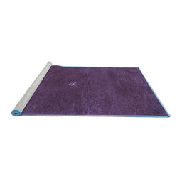 Sideview of Machine Washable Abstract Blue Contemporary Rug, wshcon2870blu