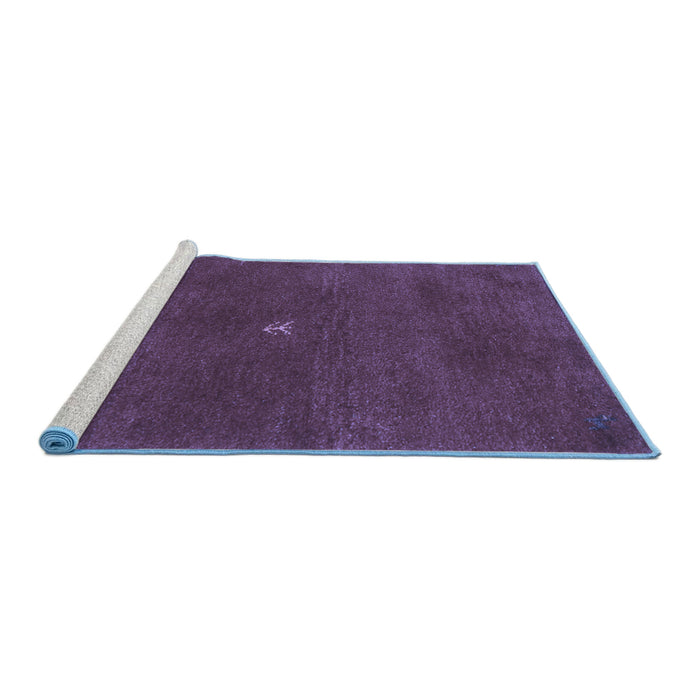Sideview of Machine Washable Abstract Blue Contemporary Rug, wshcon2870blu