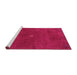 Sideview of Machine Washable Abstract Pink Contemporary Rug, wshcon2870pnk