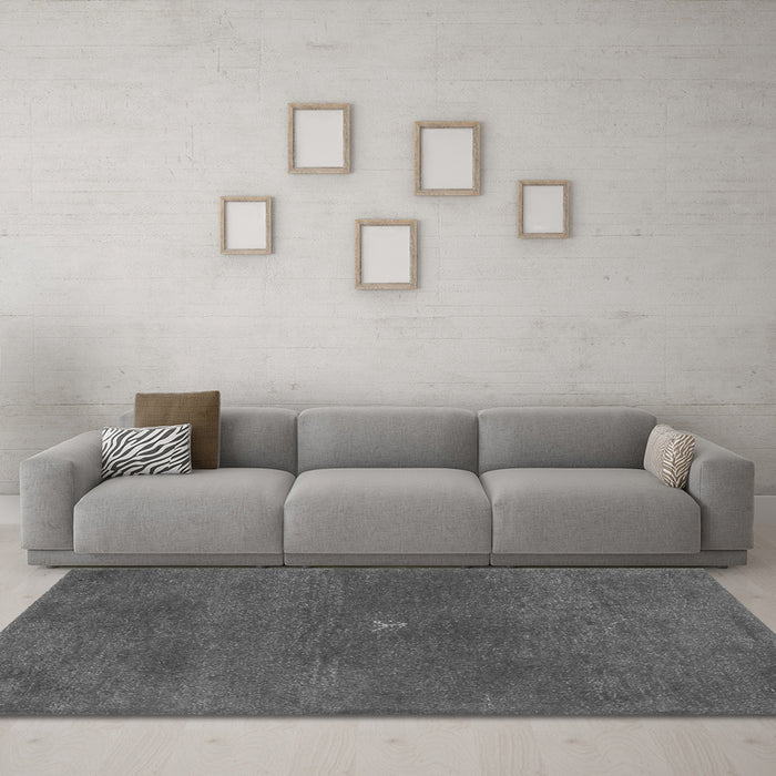 Machine Washable Abstract Gray Contemporary Rug in a Living Room,, wshcon2870gry