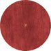 Round Abstract Brown Contemporary Rug, con2870brn