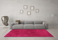 Machine Washable Abstract Pink Contemporary Rug, wshcon2870pnk