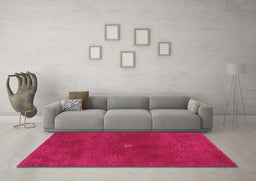 Machine Washable Abstract Pink Contemporary Rug in a Living Room, wshcon2870pnk