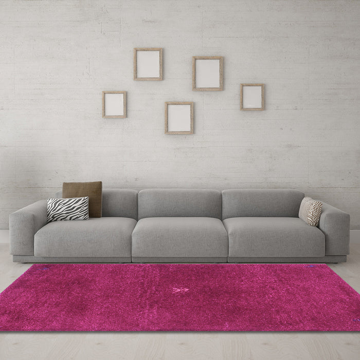 Machine Washable Abstract Purple Contemporary Area Rugs in a Living Room, wshcon2870pur