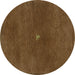 Round Abstract Turquoise Contemporary Rug, con2870turq