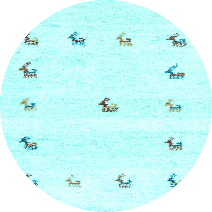 Round Solid Light Blue Modern Rug, con2871lblu