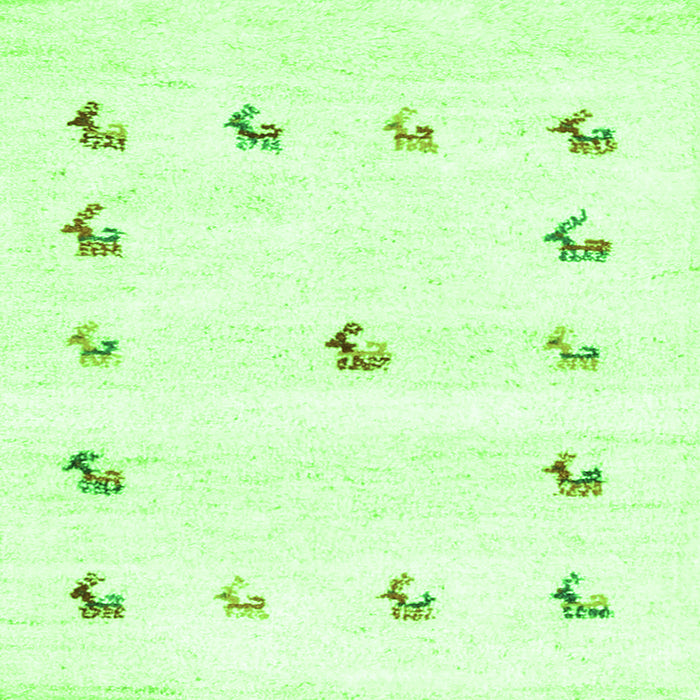 Serging Thickness of Solid Green Modern Rug, con2871grn