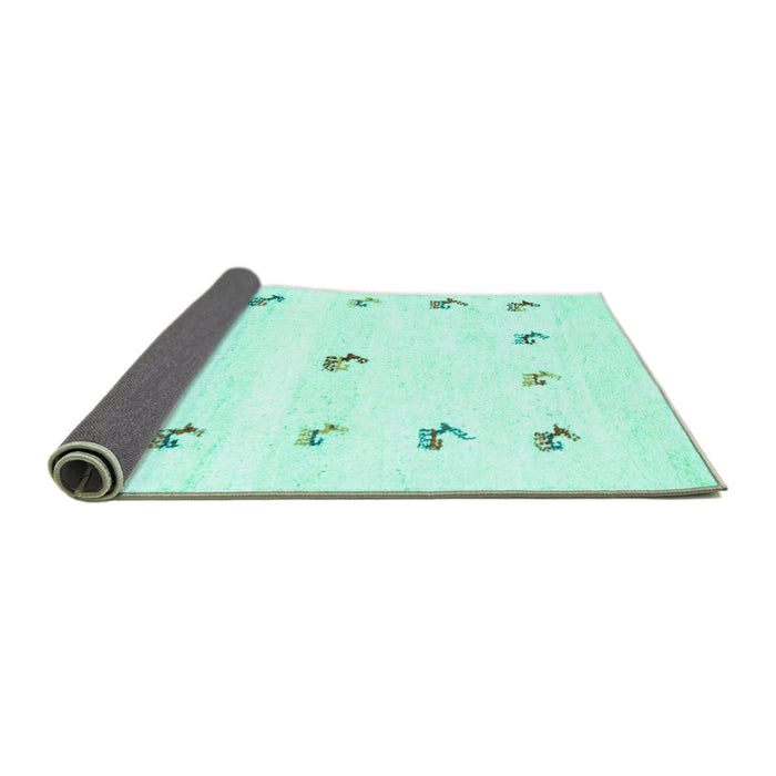 Sideview of Solid Turquoise Modern Rug, con2871turq