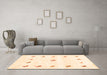 Machine Washable Solid Orange Modern Area Rugs in a Living Room, wshcon2871org