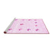 Sideview of Machine Washable Solid Pink Modern Rug, wshcon2871pnk