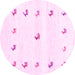 Round Solid Pink Modern Rug, con2871pnk