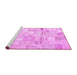 Sideview of Machine Washable Patchwork Pink Transitional Rug, wshcon2872pnk