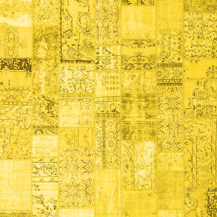 Patchwork Yellow Transitional Rug, con2872yw