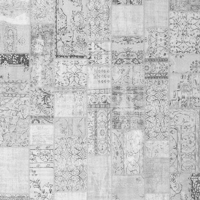 Serging Thickness of Machine Washable Patchwork Gray Transitional Rug, wshcon2872gry