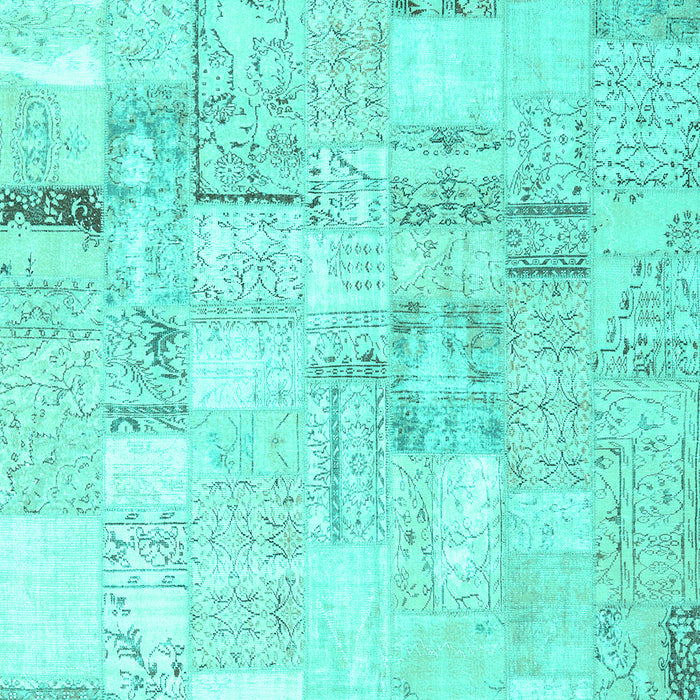 Patchwork Turquoise Transitional Rug, con2872turq