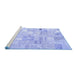 Sideview of Machine Washable Patchwork Blue Transitional Rug, wshcon2872blu