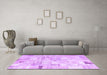 Machine Washable Patchwork Purple Transitional Area Rugs in a Living Room, wshcon2872pur