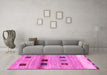 Machine Washable Abstract Pink Contemporary Rug in a Living Room, wshcon2873pnk