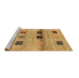 Sideview of Machine Washable Abstract Brown Contemporary Rug, wshcon2873brn