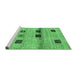 Sideview of Machine Washable Abstract Emerald Green Contemporary Area Rugs, wshcon2873emgrn