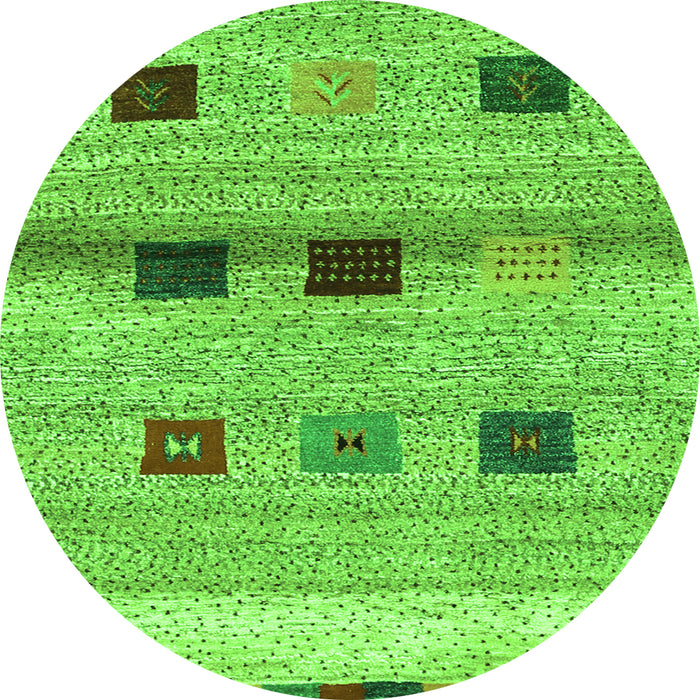 Square Abstract Green Contemporary Rug, con2873grn