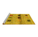 Sideview of Machine Washable Abstract Yellow Contemporary Rug, wshcon2873yw