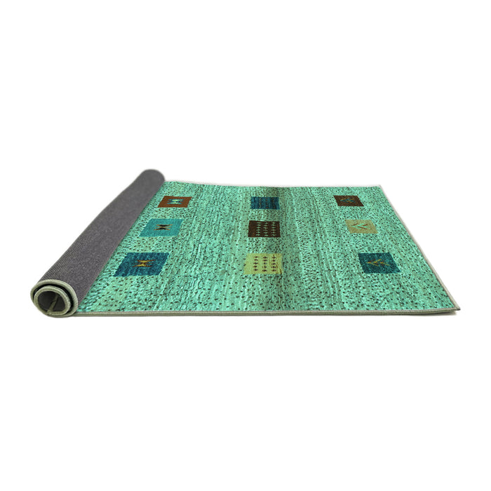 Sideview of Abstract Turquoise Contemporary Rug, con2873turq