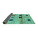 Sideview of Abstract Turquoise Contemporary Rug, con2873turq