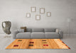 Machine Washable Abstract Orange Contemporary Area Rugs in a Living Room, wshcon2873org