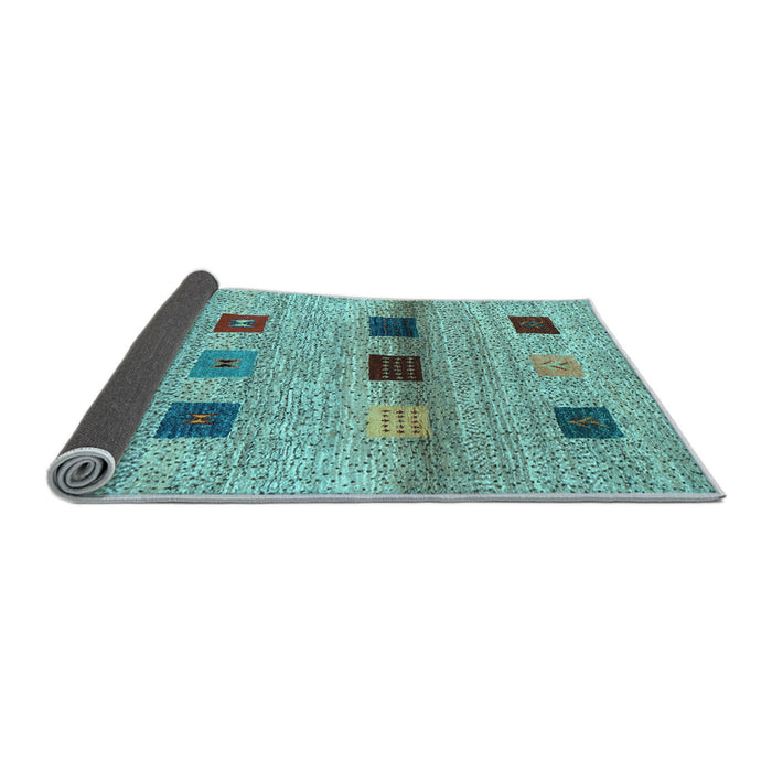 Sideview of Abstract Light Blue Contemporary Rug, con2873lblu