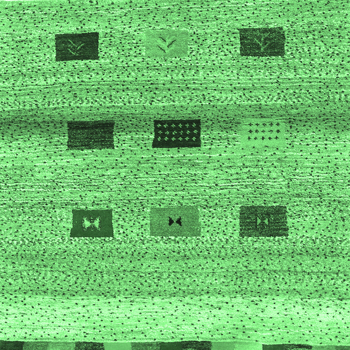 Square Machine Washable Abstract Emerald Green Contemporary Area Rugs, wshcon2873emgrn