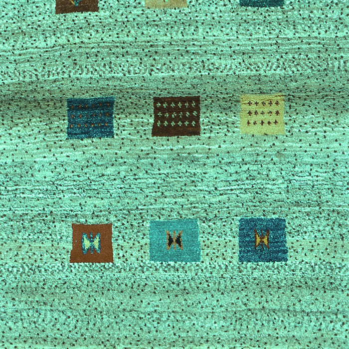 Machine Washable Abstract Turquoise Contemporary Area Rugs, wshcon2873turq