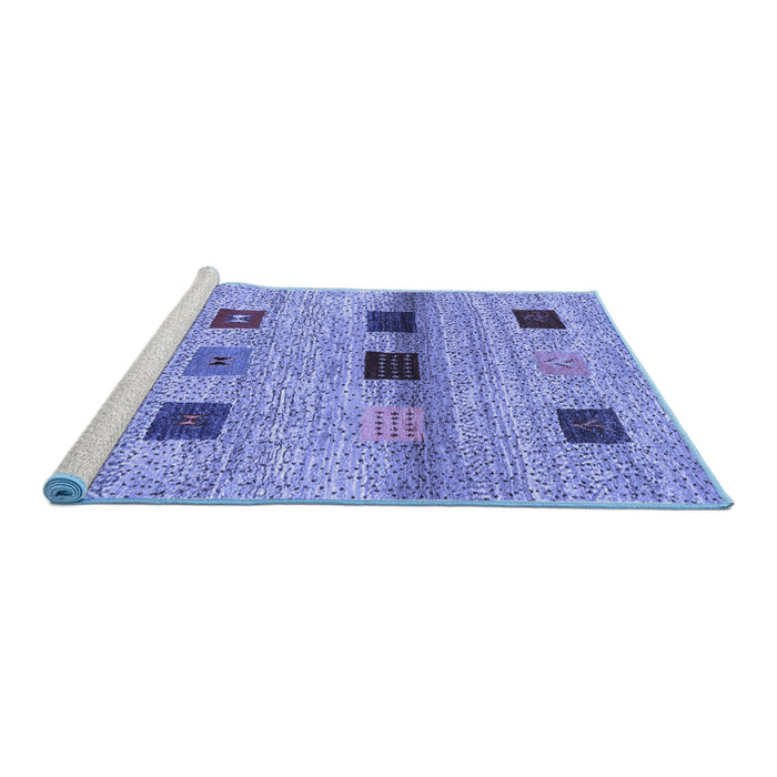 Sideview of Machine Washable Abstract Blue Contemporary Rug, wshcon2873blu