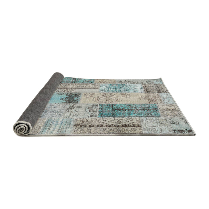 Thickness of Contemporary Sage Green Patchwork Rug, con2874