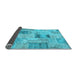 Sideview of Patchwork Light Blue Transitional Rug, con2874lblu