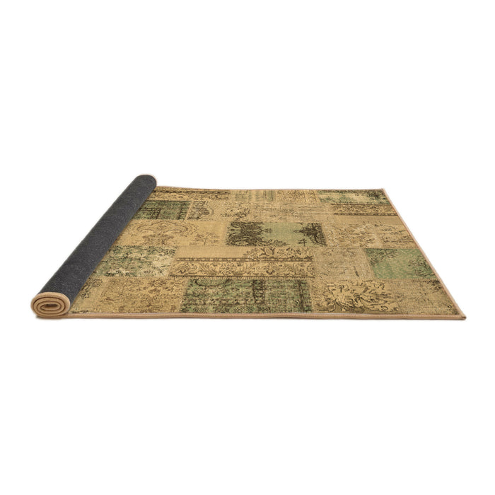 Sideview of Patchwork Brown Transitional Rug, con2874brn
