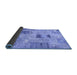 Sideview of Patchwork Blue Transitional Rug, con2874blu