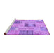 Sideview of Machine Washable Patchwork Purple Transitional Area Rugs, wshcon2874pur