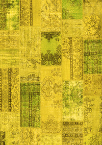 Patchwork Yellow Transitional Rug, con2874yw