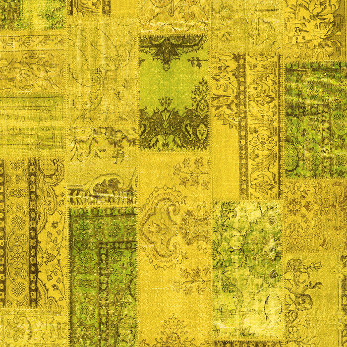 Patchwork Yellow Transitional Rug, con2874yw