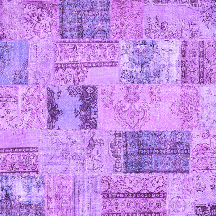 Square Patchwork Purple Transitional Rug, con2874pur