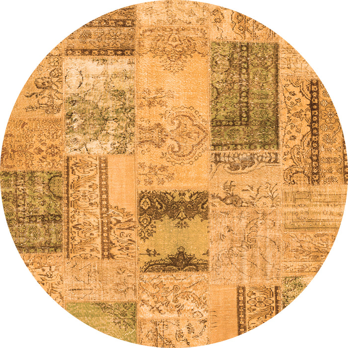 Machine Washable Patchwork Orange Transitional Area Rugs, wshcon2874org