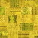 Square Patchwork Yellow Transitional Rug, con2874yw